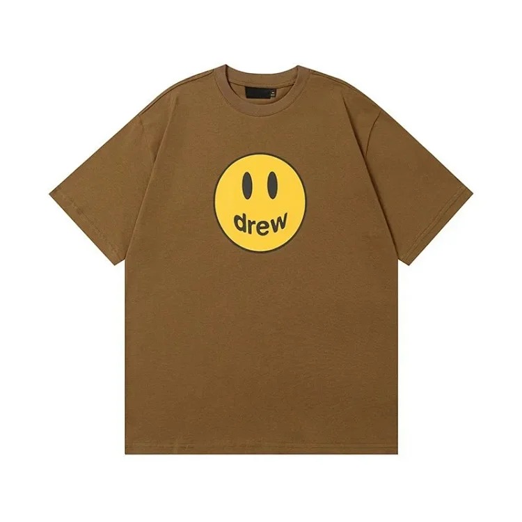 Drew smiley face printed short-sleeved Justin Bieber same style high street casual men and women couple loose T-shirt ins