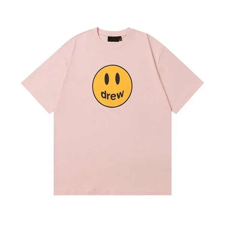 Drew smiley face printed short-sleeved Justin Bieber same style high street casual men and women couple loose T-shirt ins