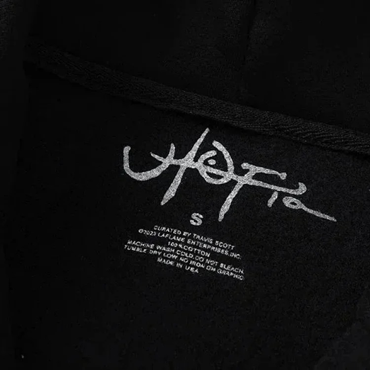 American niche high street brand Travis Scott SS23 UTOPIA limited series reverse letter printed pocket zipper pure cotton 340g cardigan plus velvet hooded sweatshirt