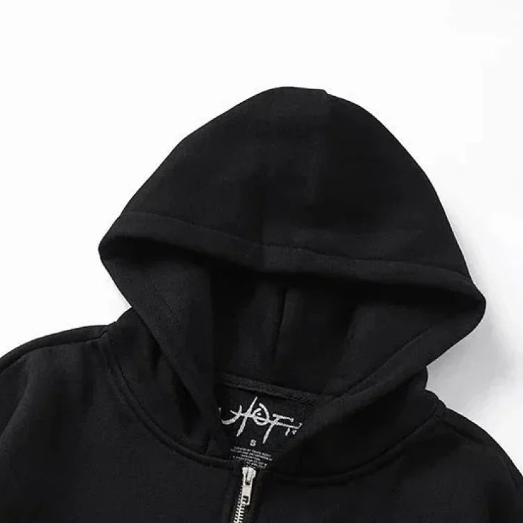 American niche high street brand Travis Scott SS23 UTOPIA limited series reverse letter printed pocket zipper pure cotton 340g cardigan plus velvet hooded sweatshirt