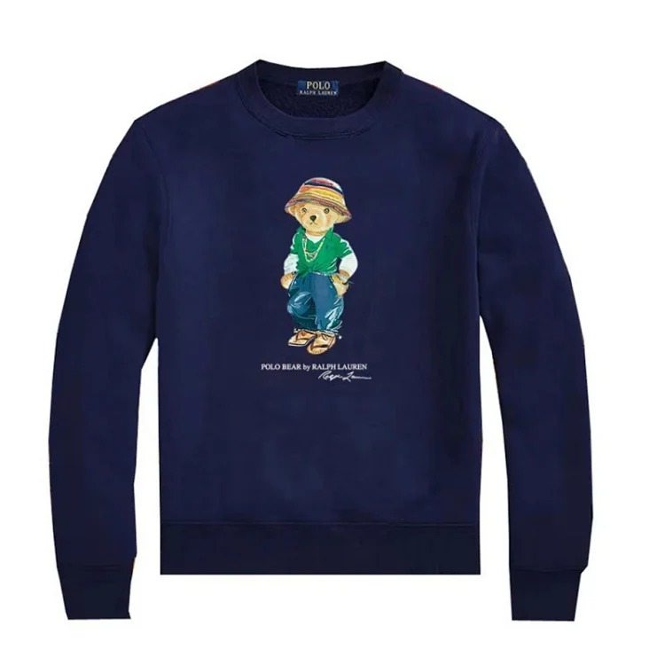 Round Neck Bear Ralph Lauren Autumn Couple Sweatshirt for Men and Women