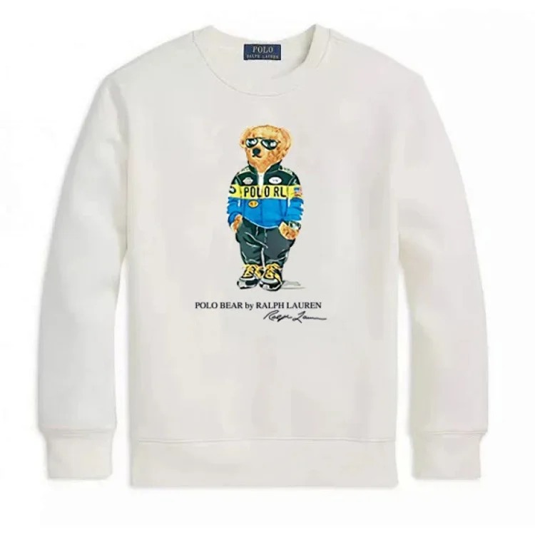 Round Neck Bear Ralph Lauren Autumn Couple Sweatshirt for Men and Women