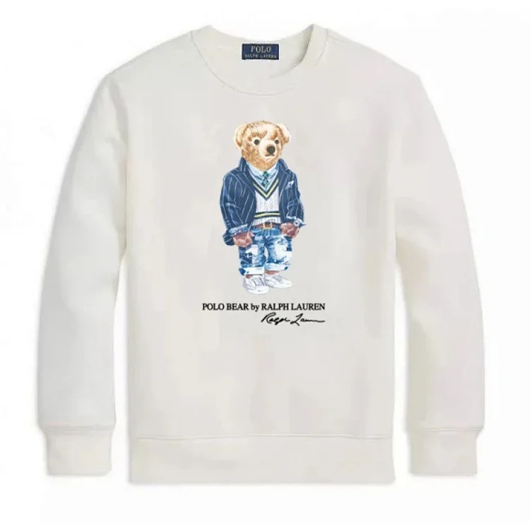 Round Neck Bear Ralph Lauren Autumn Couple Sweatshirt for Men and Women