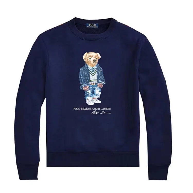 Round Neck Bear Ralph Lauren Autumn Couple Sweatshirt for Men and Women