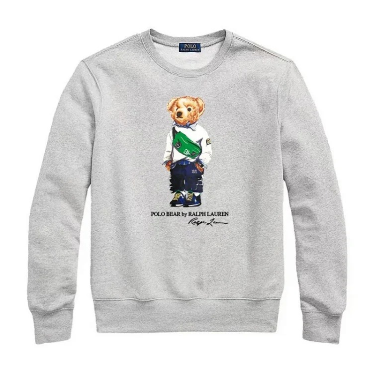 Round Neck Bear Ralph Lauren Autumn Couple Sweatshirt for Men and Women