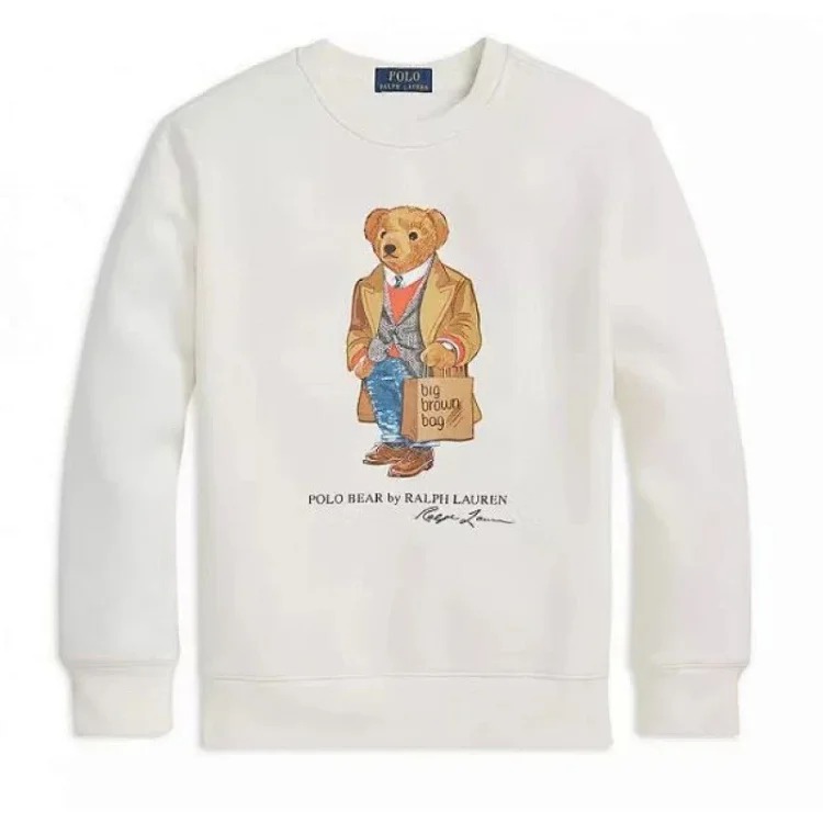 Round Neck Bear Ralph Lauren Autumn Couple Sweatshirt for Men and Women