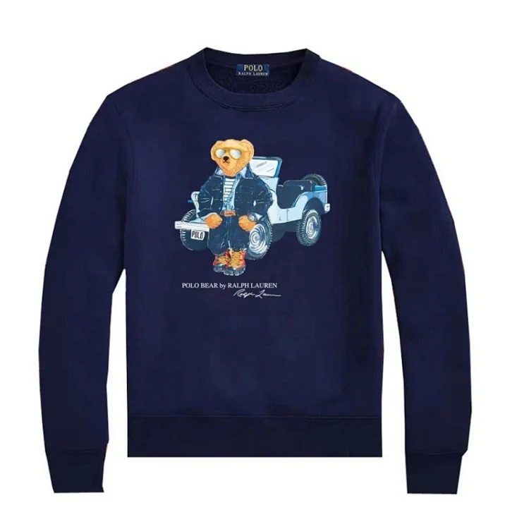 Round Neck Bear Ralph Lauren Autumn Couple Sweatshirt for Men and Women