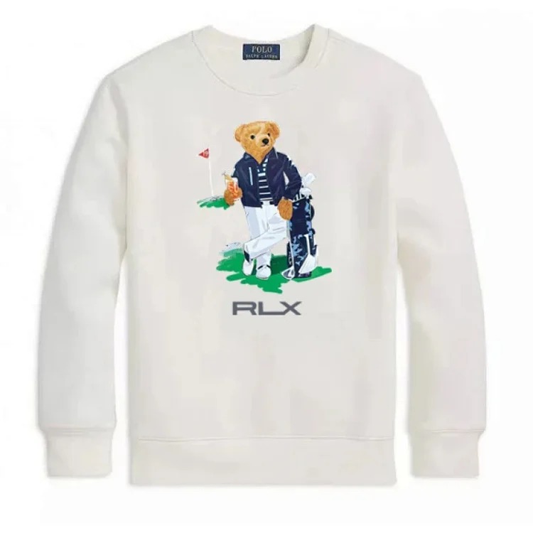 Round Neck Bear Ralph Lauren Autumn Couple Sweatshirt for Men and Women