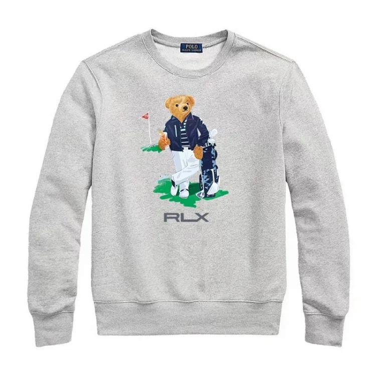 Round Neck Bear Ralph Lauren Autumn Couple Sweatshirt for Men and Women