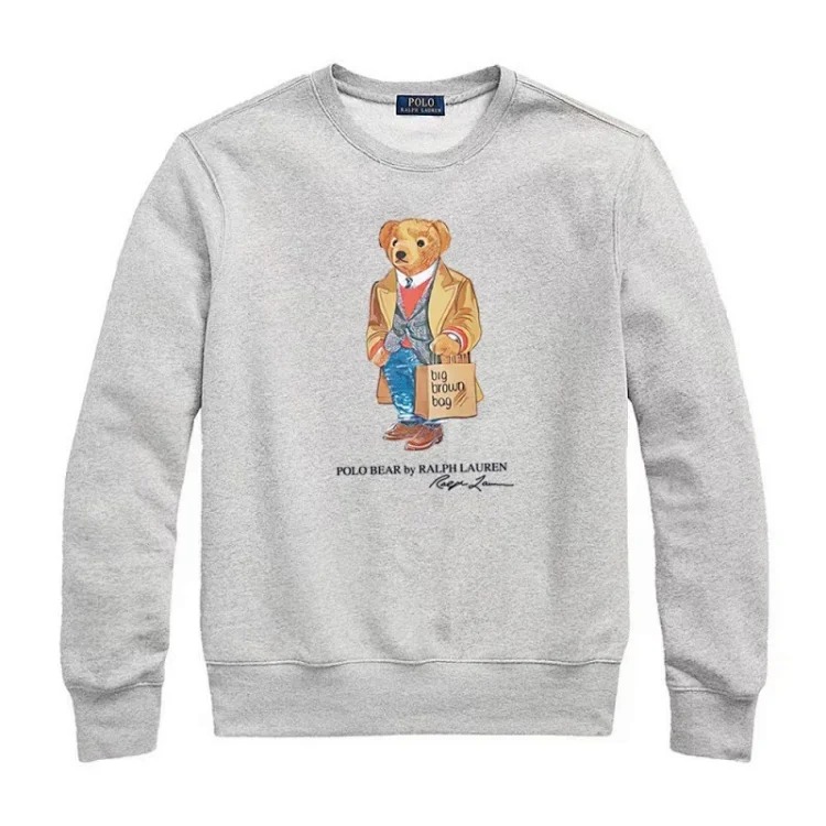 Round Neck Bear Ralph Lauren Autumn Couple Sweatshirt for Men and Women