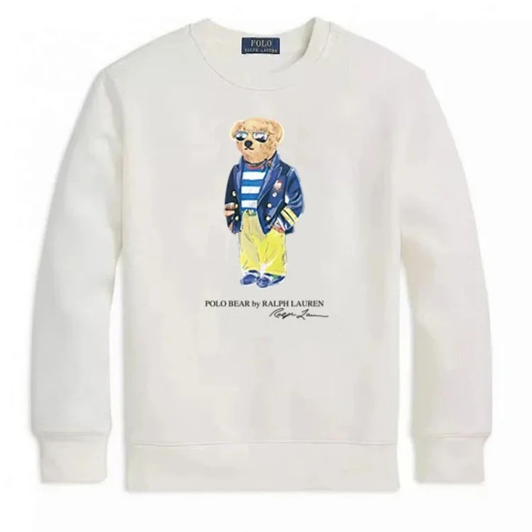 Round Neck Bear Ralph Lauren Autumn Couple Sweatshirt for Men and Women
