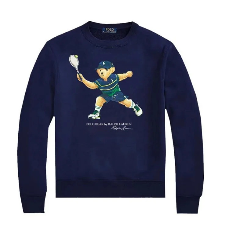 Round Neck Bear Ralph Lauren Autumn Couple Sweatshirt for Men and Women