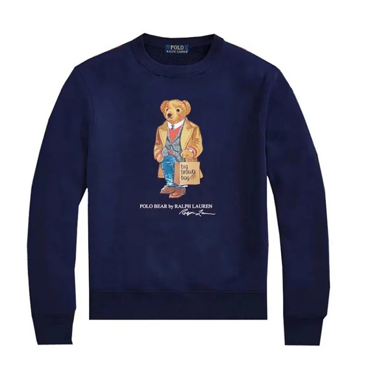 Round Neck Bear Ralph Lauren Autumn Couple Sweatshirt for Men and Women