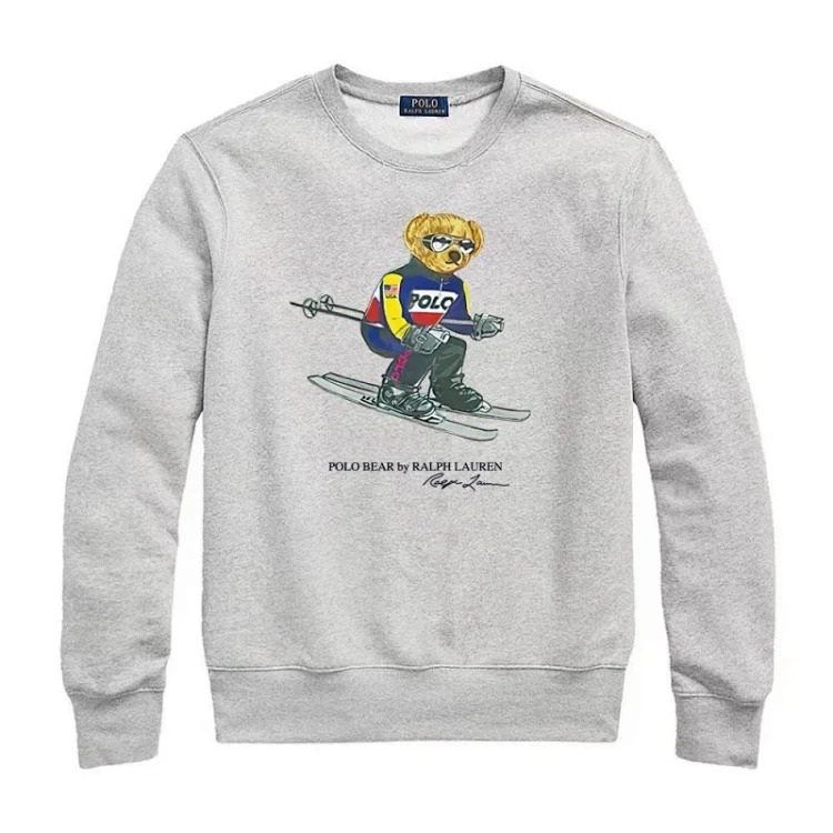 Round Neck Bear Ralph Lauren Autumn Couple Sweatshirt for Men and Women