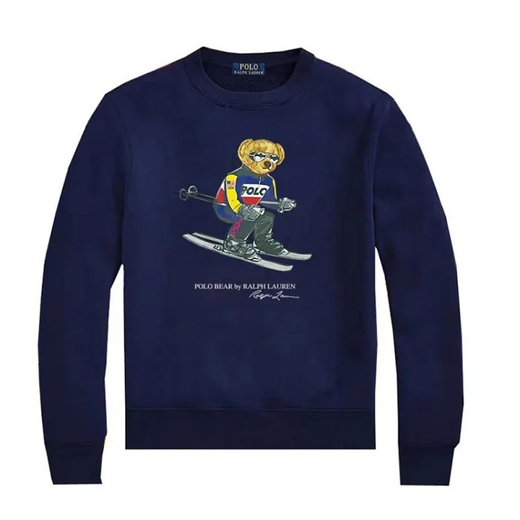 Round Neck Bear Ralph Lauren Autumn Couple Sweatshirt for Men and Women
