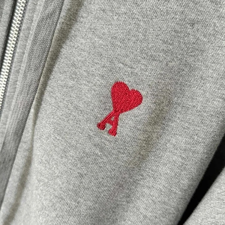 Classic love hooded zipper sweatshirt