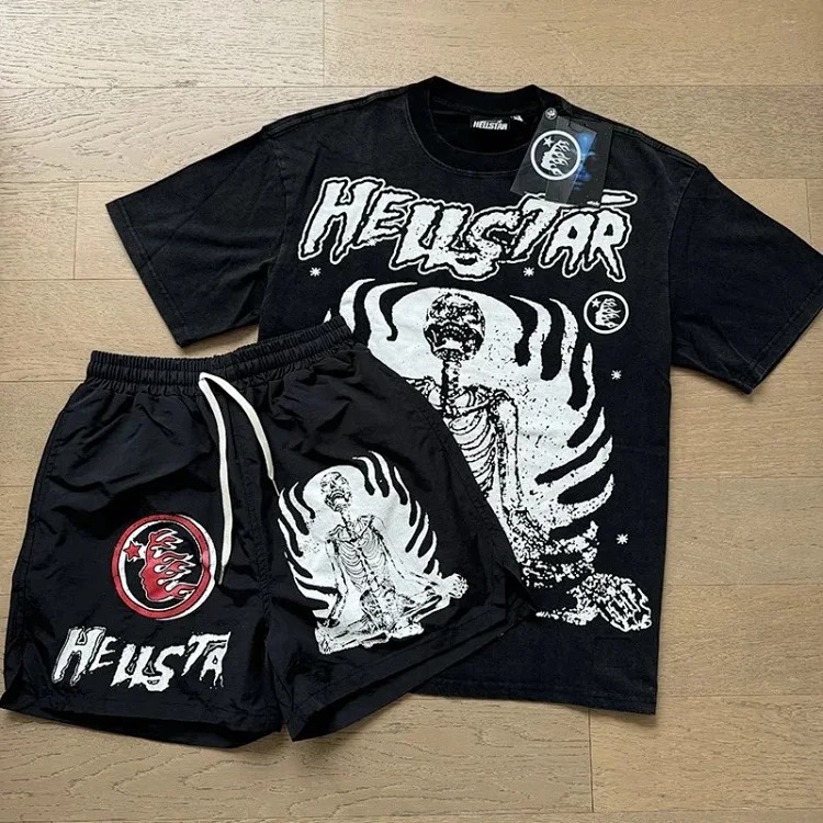 2024 summer new American trendy brand men's and women's couple wear large size loose washed short-sleeved T-shirt teenagers tee