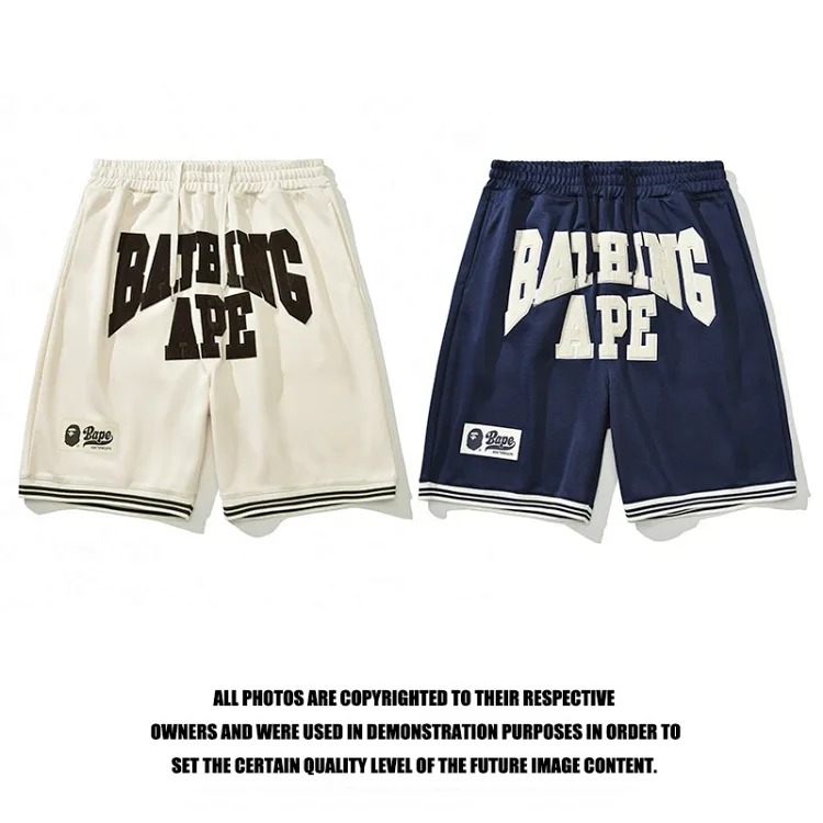 Cross-border foreign trade foreign orders new sports and leisure bape pullover printed short-sleeved T-shirt shorts couple wholesale trendy TEE image 6