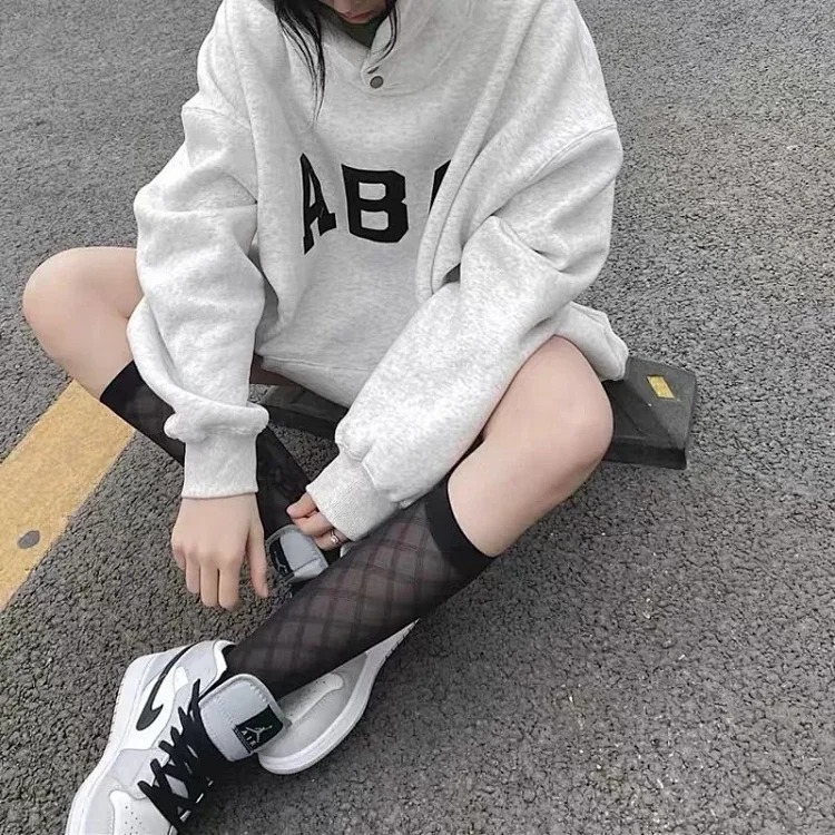 Hooded sweatshirt plus velvet spring and autumn couple's coat