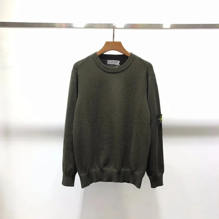 Cross-border sto*ne isla*nd Stone Island autumn and winter sweater basic classic armband couple round neck pullover long sleeve