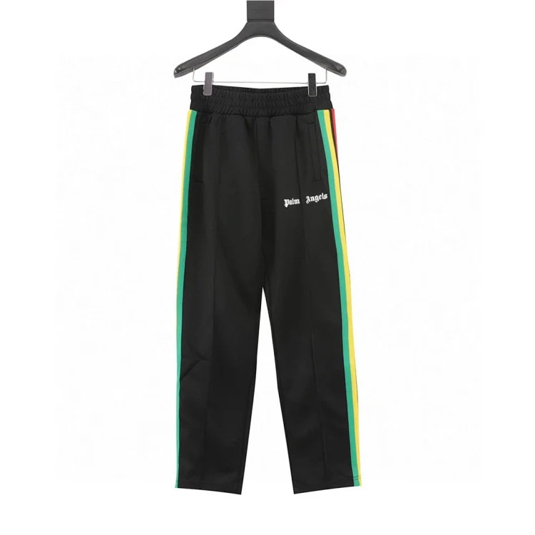 Gucci Pa classic rainbow webbing trousers. The fabric is made of custom-dyed polyester pique fabric. The fabric is 280g. To ensure that the color of each pair is the same, the fabric is cut