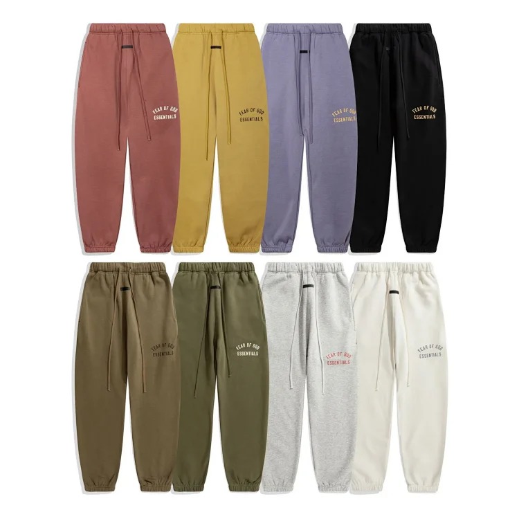 Multi-thread curved flocked letter trousers