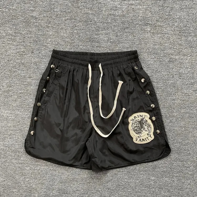 Saint lettering towel embroidered hooded short-sleeved shirt casual shorts suit