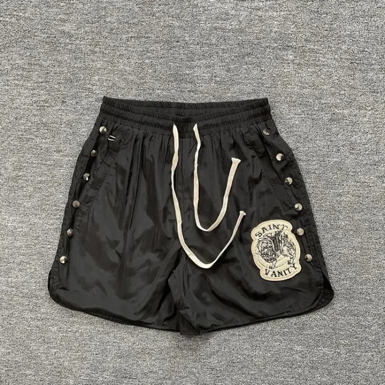 Saint lettering towel embroidered hooded short-sleeved shirt casual shorts suit