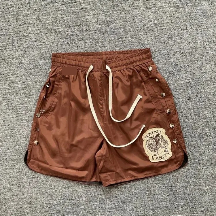 Saint lettering towel embroidered hooded short-sleeved shirt casual shorts suit