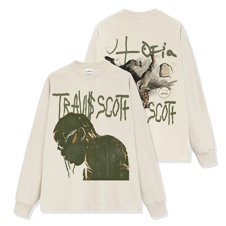 Printed short-sleeved T-shirt Vintage loose round neck hooded sweatshirt