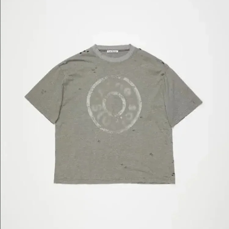 AC washed distressed printed 1996 short-sleeved sweatshirt hoodie