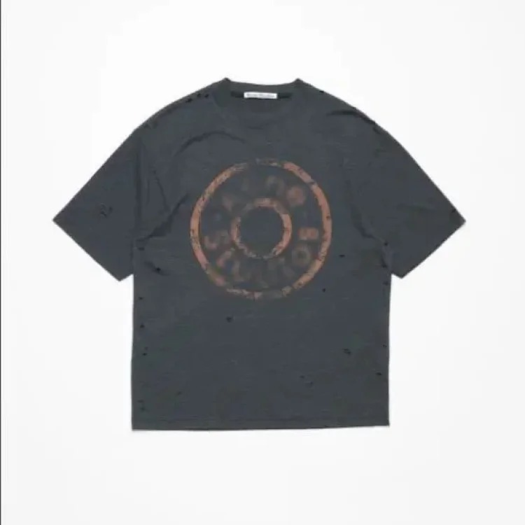 AC washed distressed printed 1996 short-sleeved sweatshirt hoodie