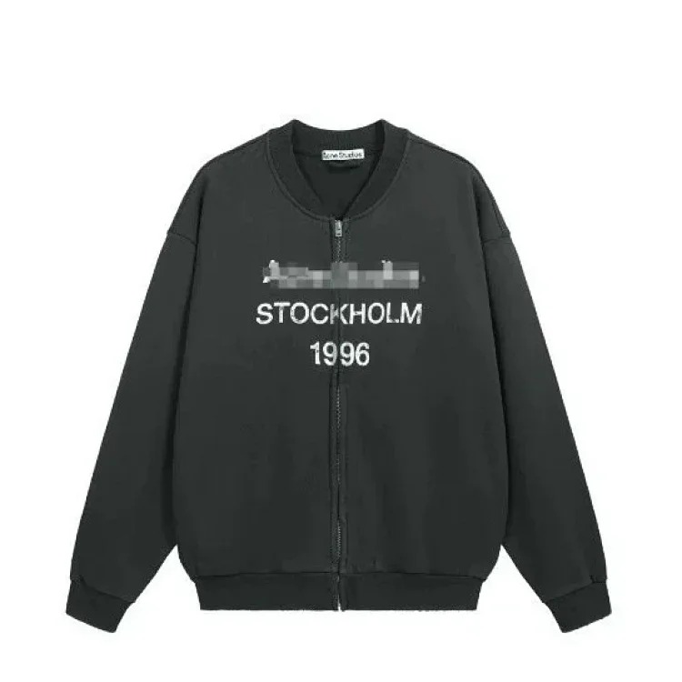 AC washed distressed printed 1996 short-sleeved sweatshirt hoodie