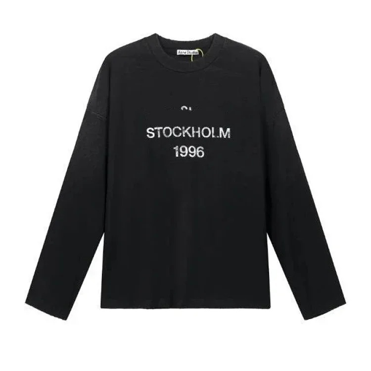 AC washed distressed printed 1996 short-sleeved sweatshirt hoodie