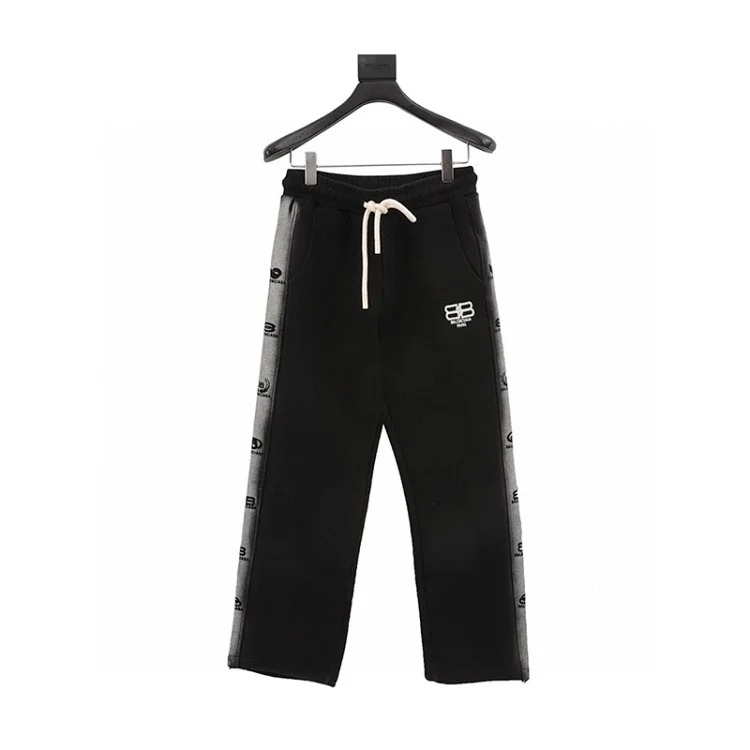 Balenciaga Blcg washed lock button embroidered trousers for men and women