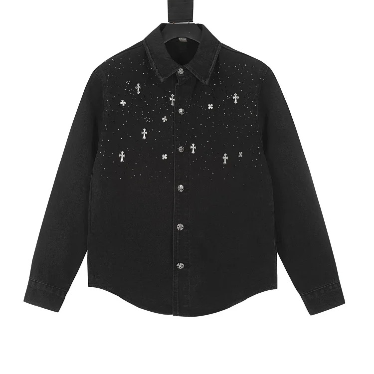 CH denim jacket spring and autumn cross embroidered shirt jacket