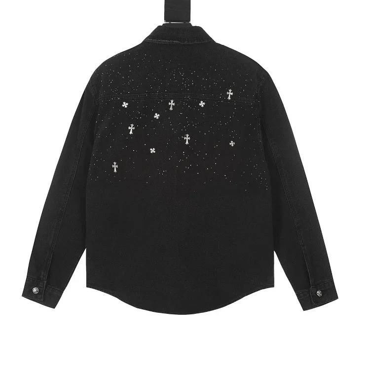 CH denim jacket spring and autumn cross embroidered shirt jacket