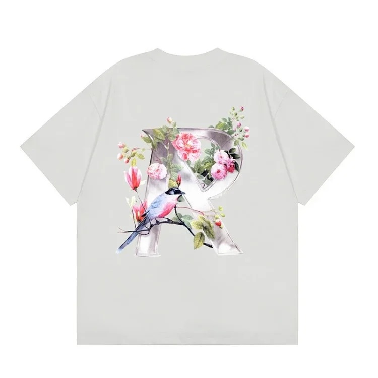 Collection Eagle Shark Pattern Printed Round Neck Short Sleeve Beauty Trendy Hip Hop