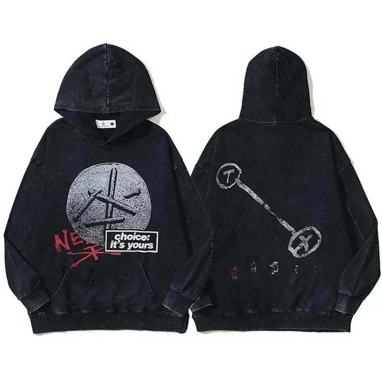 Warm up autumn clothing European and American trendy brand TRAVIS SCOTT IL JOKER HOODIE men's and women's same style washed retro distressed pure cotton terry thin autumn and hooded sweatshi