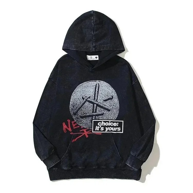 Warm up autumn clothing European and American trendy brand TRAVIS SCOTT IL JOKER HOODIE men's and women's same style washed retro distressed pure cotton terry thin autumn and hooded sweatshi