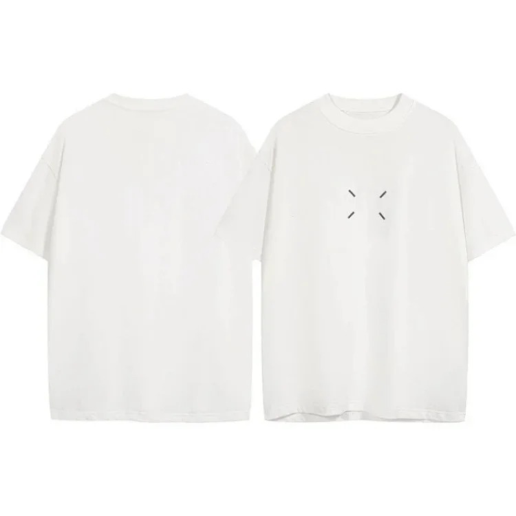 Summer loose letters MM6 embroidered label printing same style for men and women couples