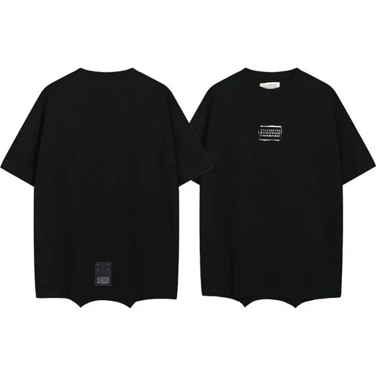 Summer loose letters MM6 embroidered label printing same style for men and women couples