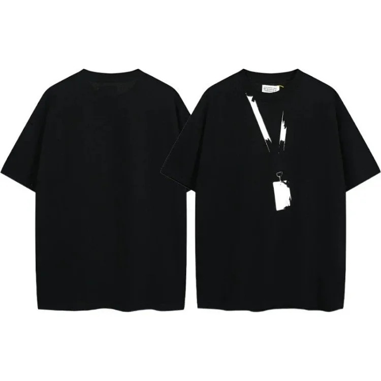 Summer loose letters MM6 embroidered label printing same style for men and women couples