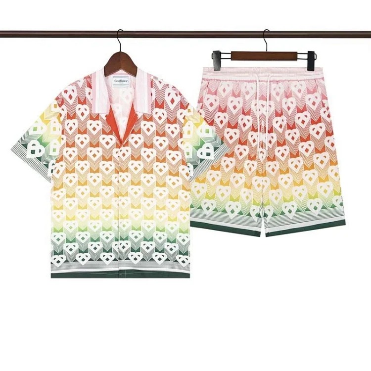 Beach flower shirt loose short sleeve shorts suit