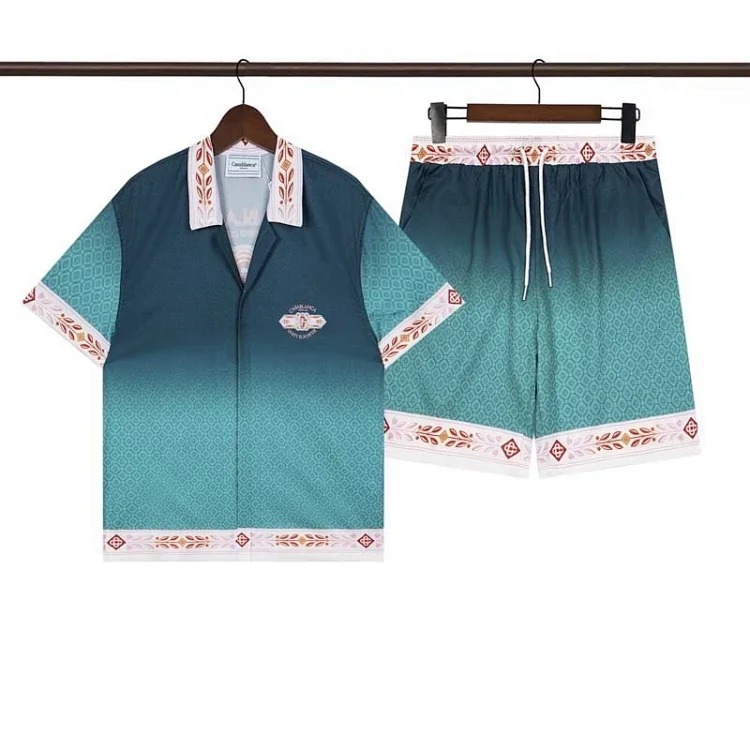Beach flower shirt loose short sleeve shorts suit