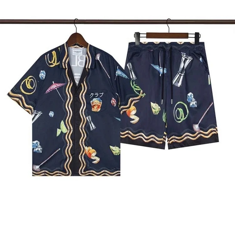 Beach flower shirt loose short sleeve shorts suit