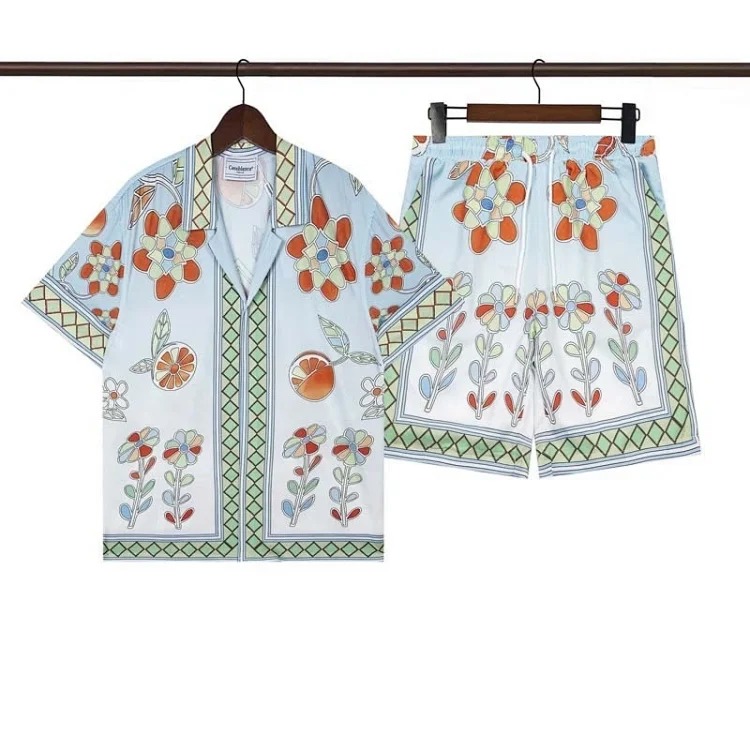 Beach flower shirt loose short sleeve shorts suit