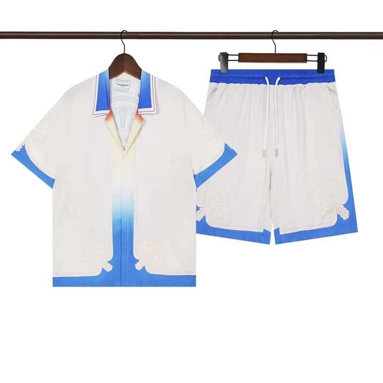 Beach flower shirt loose short sleeve shorts suit