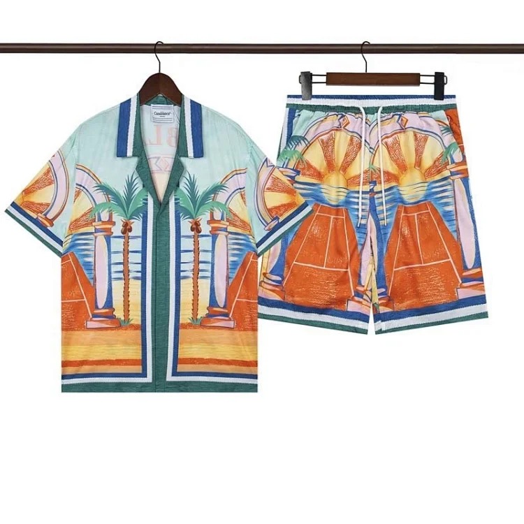 Beach flower shirt loose short sleeve shorts suit