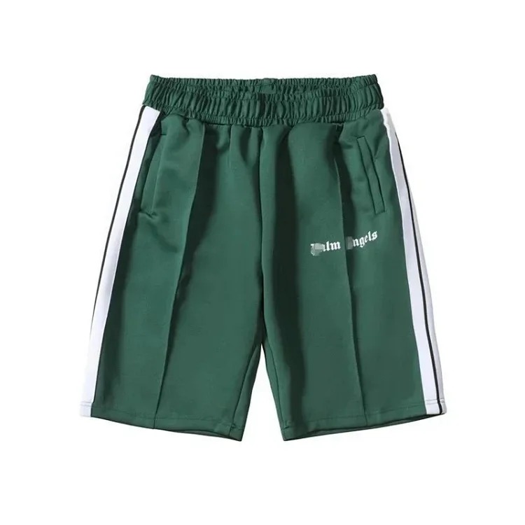 Casual side striped shorts elastic waist men's and women's sports quarter pants